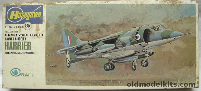 Hasegawa 1/72 Hawker Siddeley Harrier GR Mk.1 - XV738 or XV739, JS028-150 plastic model kit